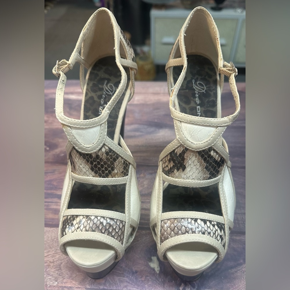 Elegant Beige and Brown Heels